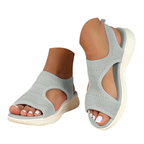 Fascitis Plantar Sandalias Mujer Sandalias Deportivas ortopédica para Mujer Moda Zapatos con Punta Abierta cuña Lavable de Verano Zapatos para Caminar