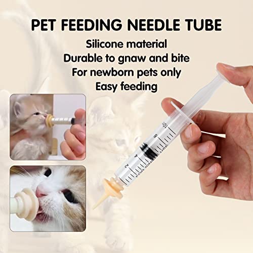 image for CZTNNZK 10PCS Pet Feeding Nipple-Contains 2 Syringes Silicone Material