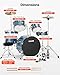 VEVOR Drum Set, 5-Piece 22 in Junior Drum Sets, Beginner Drums Set with Adjustable Throne, Cymbal, and Drumsticks, Musical Learning Drums Instrument Kit, for Beginner, Teens & Student (Gravel Blue)