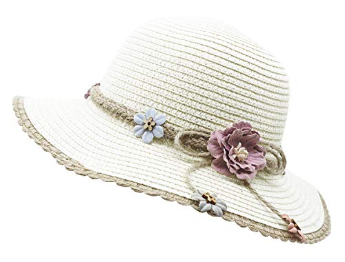 Bienvenu Kid Girl Straw Wide Brim Hat Summer Beach Hat Sun Protection