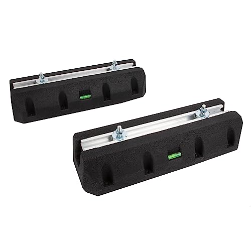 Cherbowing Bodenkonsole Dämpfungssockel für Klimaanlage und Wärmepumpe Antivibrationsfüße aus Gummi mit Wasserwaage UV-beständig 400kg belastbar (450 mm) Schwarz