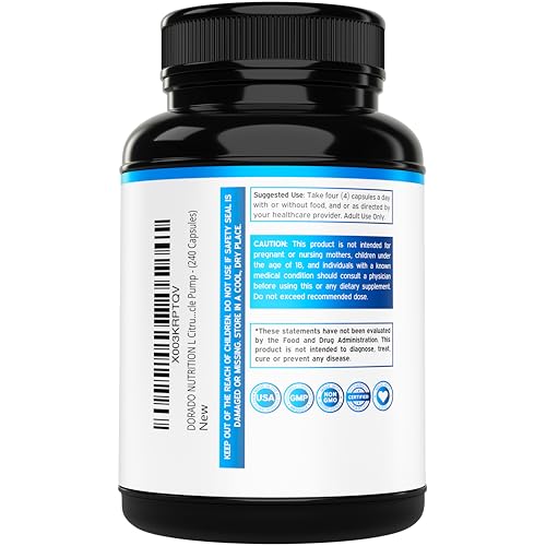 Image of L Citrulline 3000mg Supplement (240 Capsules) Support L Arginine & Nitric Oxide Pills - L-Citrulline For Men & Women - Muscle Recovery & Pump Supplement - 3rd Party Tested, Vegan, Non-GMO - USA Made