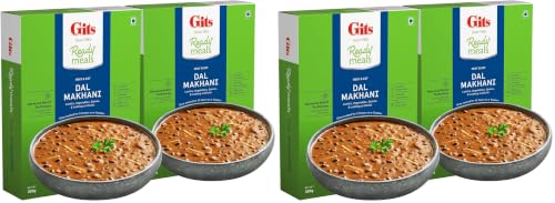 Image of Gits Ready to Eat Dal Makhani, Pure Veg, Heat and Eat, Microwaveable, 600g (Pack of 4 X 300g Each)