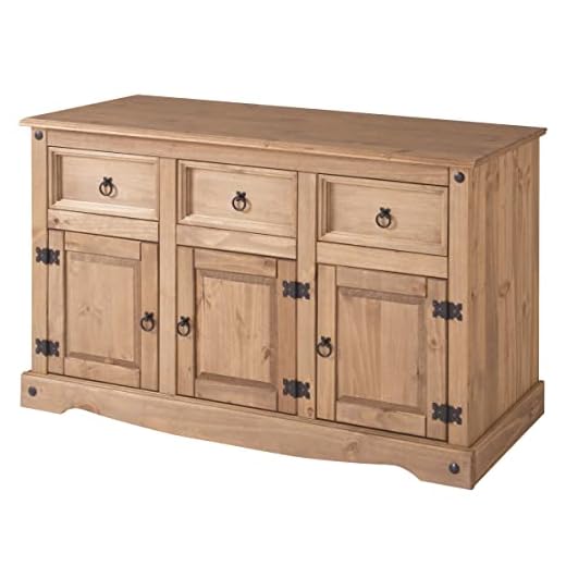 Wooden Sideboard Buffet with 3 Doors & Drawers