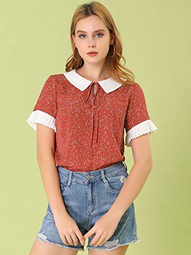 Allegra K Vintage contrasto Peter Pan collare