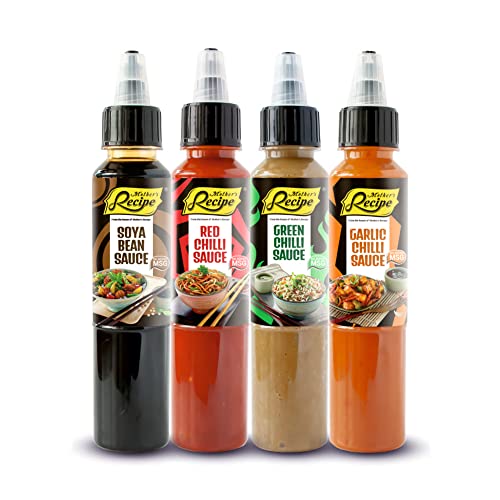 Mother's RECIPE Sauce Combo - Soya Sauce 240 Gm, Red Chilli Sauce , Green Chilli Sauce 200 Gm And Garlic Chilli 220 Gm, Combo Pack Of 4