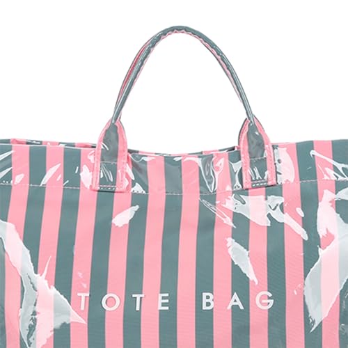Bolsa Tote a cuadros de PVC para mujer grande miniatura 7