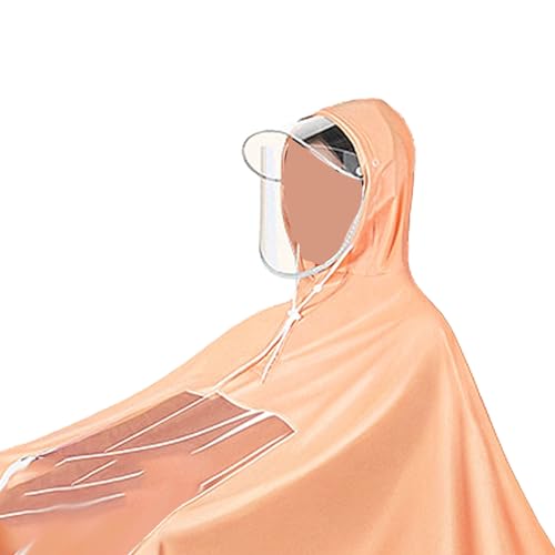 Culnflun Regenmantel, Elektrischer Zyklus Regenponcho Fahrrad, PVC Ganzkörper Langer Regen Poncho, Wiederverwendbar Wasserdicht Wind Regenjacke, Regencape Fahrrad (3XL Ohne Spiegelabdeckung Orange)
