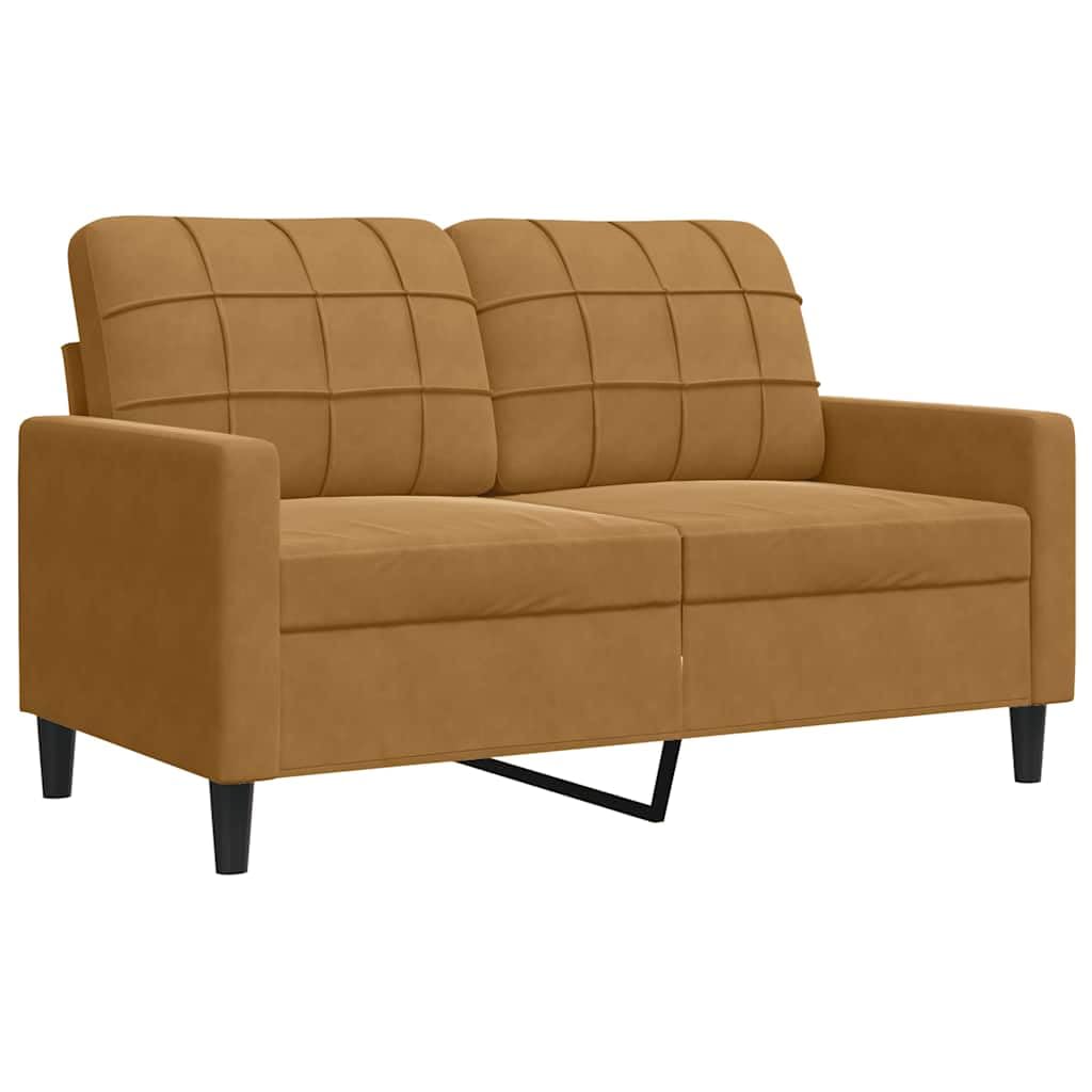 Juego de 4 sofás de terciopelo marrón, acolchado suave, con sillón, sofá de 2 plazas, sofá de 3 plazas y reposapiés, estructura de metal resistente, para salón, oficina, recepción, etc