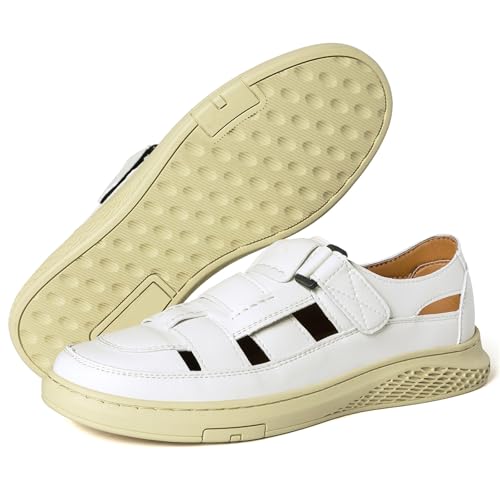 Moodeng Men's Sandals Causal Leather Sandals Outdoor Sport Sandals Lightweight Arch Support Walking Loafers