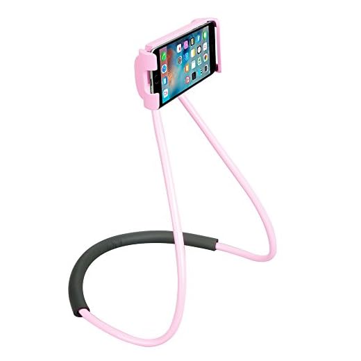 Faul Hals Telefonhalter, Letone Handyständer 364 Drehung Flexibel Montieren Hängender Halterung Lüftungshalter für iphone, Samsung, Huawei Universal Smartphone, für Auto, Sofa, Küche,Bad, Büro(Rot)