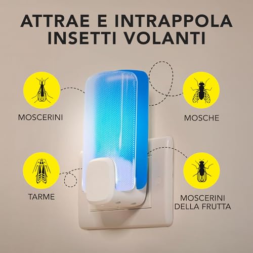 Raid Essentials Trappola Insetti Volanti Base Antimosche, Antimoscerini e Antitarme, Senza Insetticida, Protezione 24/7 dagli Insetti Volanti, per uso Interno, 1 Trappola e 1 Ricarica - Immagine 3