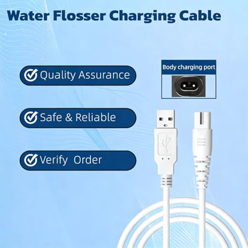 Image of Water Flosser Charger, Compatible with COSLUS, Aquasonic, Oralfree, Nicwell.Nicefeel, MOSPRO, Zerhunt, Tovendor, Hangsun, Cremax, Oral, Fairywill lrrigators (White)
