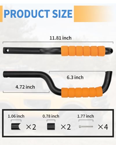 Image of ROADER Bronco Front Grab Handles - Aluminum Orange Non-Slip Roll Bar Handles for 2021-2023 Ford Bronco 2 /4 Door, Interior Accessories (Not Fit Rear Seat)