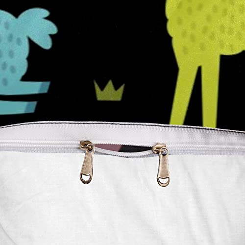 Ratgdn Cartoon Llama Alpaca Cactus Duvet Cover Set, 3 Pieces Bedding Set With Zipper Closure, 2 Pillow Shams 1 Duvet Cover, Comforter Cover For Children/Kids Twin Size #TOP5