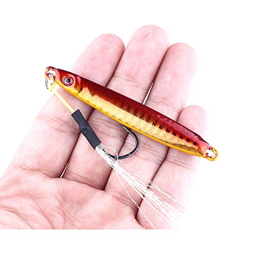 Cebos Artificiales 4pcs / Set 8 CM 30 G Cabeza de Cabeza de Metal Jigs Squid Agua Salada Gruesa Grueso mar Artesanal de Pesca Pesca cebos de Pesca Señuelos de Pesca