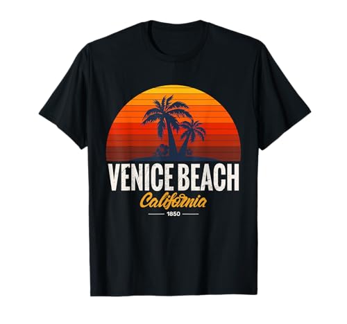 Summer California Venice Beach Short Sleeve Graphic Design T-Shirt