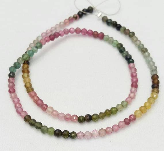 Tourmaline facettée perles de 3 mm sur fil pour créer vos propres colliers et bracelets d'été