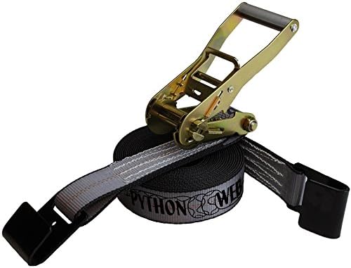Cargo Equipment Corp. 35 Foot Grey Python Ratchet Strap with Flat Hooks