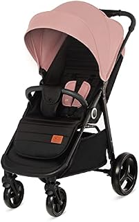 Kinderkraft Grande Plus Stroller Pushchair for Toddlers from Birth to 22 kg, Extra-Large Hood, Lie-Flat Position, Folding with one Hand, Shock Absorption on All Wheels, Pink