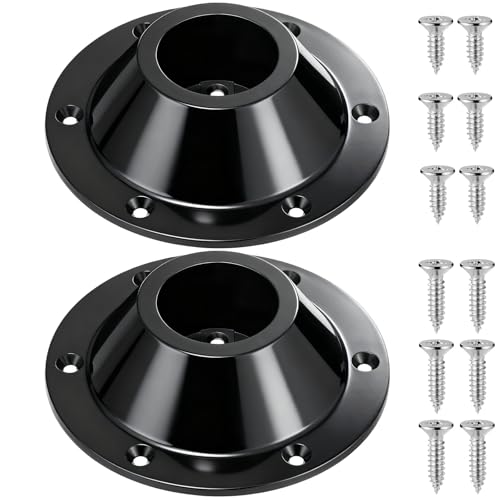 SFYHORK 2 PCS Ultra-Sturdy RV Table Base Mount Premium Plastic Camper Table Leg Replacement Base with Stainless Steel Mounting Screws Black