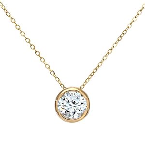 Naava Naava Damen-Halskette 9 Karat 375 Gelbgold Diamant 0,50 ct weiß Rundschliff 46 cm PP01508Y