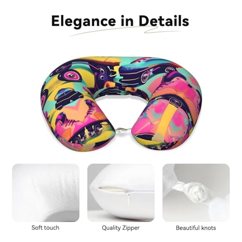 Almohada espuma viscoelástica U para viaje negro miniatura 4