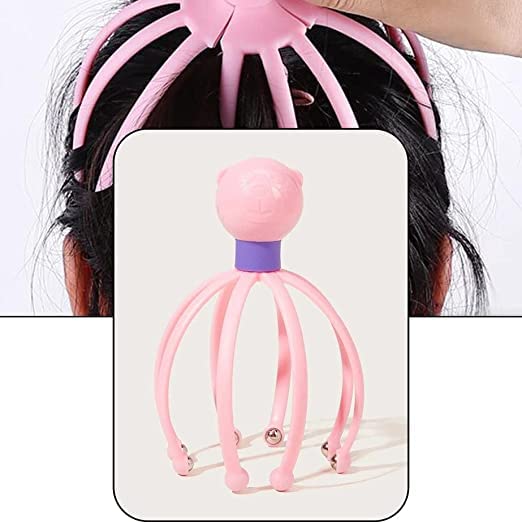 Image of Manual Head Scalp Massagers for Headache Relief,Scalp Stress Relax / 8 Roller Balls Prongs Head Massage Scratcher Deep Relaxation /Hair Stimulation - Multicolor