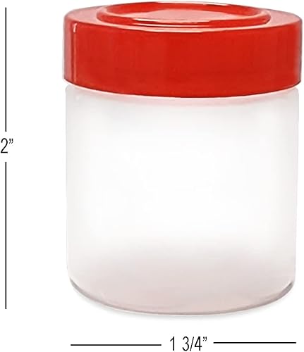 Miniatura 4 de ljdeals Tarros de especias de plástico de 1 onza con tapas rojas y tamices para hierbas, especias, polvos, botellas de especias, ideales para