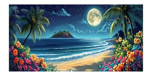 Broderie kit complet 5D avec strass et motif lune fleurs multicolores - 2