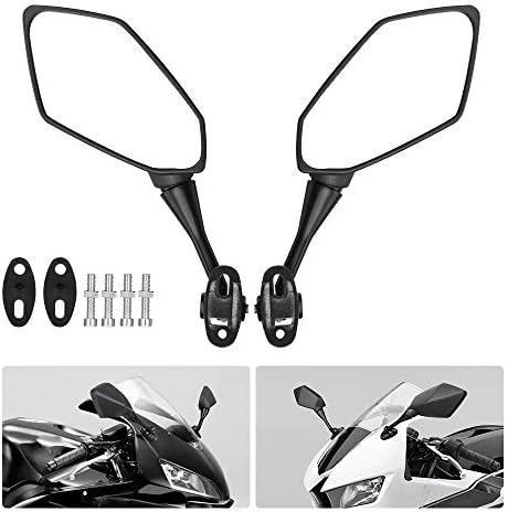 Motorcycle Mirrors Motorcycle Rear View Mirrors Compatible with CBR 600 F4 F4I CBR600RR CBR1000RR CBR300R CBR500R CBR900 CBR919 CBR929 CBR954 VTR1000 GT125R GT250R GT650R GT650S Convex Mirrors Black