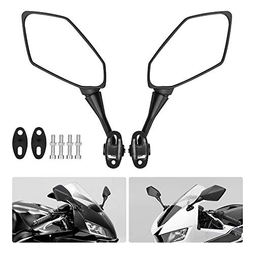 Motorcycle Mirrors Motorcycle Rear View Mirrors Compatible With Cbr 600 F4 F4I Cbr600Rr Cbr1000Rr Cbr300R Cbr500R Cbr900 Cbr919 Cbr929 Cbr954 Vtr1000 Gt125R Gt250R Gt650R Gt650S Convex Mirrors Black #TOP9