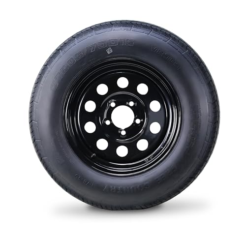 Free Country Trailer Tire Wheel Assembly ST205/75D15 6-Ply C 101L 5 Lug on 4.5" PCD Black Mod Wheel - Image 3