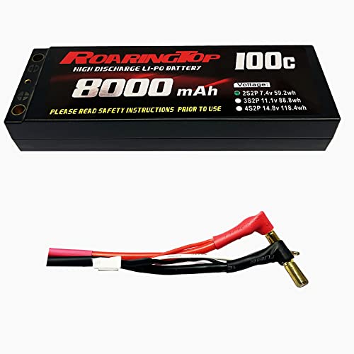 Caratteristiche della batteria: tensione della batteria: 7,4 V; capacità: 8000 mAh; scarico: 100 C; cella: 2 S; spina: filo proiettile da 4 mm (senza spina). Materiale: polimero al litio. Consistenza di alta qualità, molto pugno, durata di ciclo più lunga rispetto alla maggior parte delle batterie standard sul mercato.
