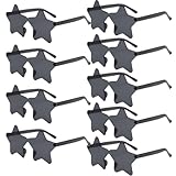 MIUSKATL 9 Pack Star Sunglasses, Colorful Rimless Star Shaped Glasses, Unisex Party Favors Supplies for Beach, Pool, Outdoors (9 Black)