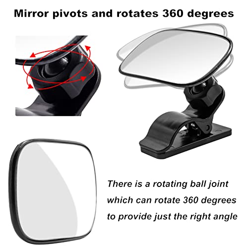 Image of Baby Car Mirror, Universal Car Interior Rearview Baby Mirror for Car with Wide Angle Convex Mirror, 360 Degree Adjustable Easily Observe the Baby's Move, Clip-on Sun Visor