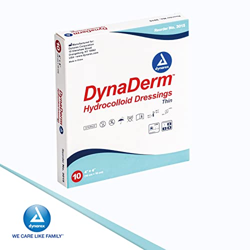 Dynarex Dynaderm Hydrocolloid Dressing, Thin,4 X 4 Inch/10 Count #TOP6