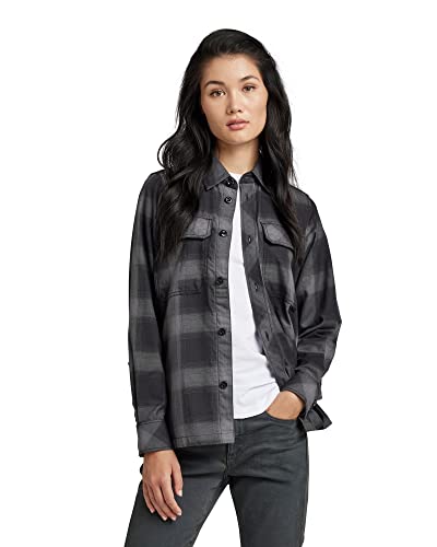 G-Star Raw Flap Pocket Hemd Evergreen, Camisas Para Mujer, Multicolor Dk Black Ryan Check D22930-D335-C979 , M