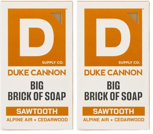 Duke Cannon Supply Co. Duke Cannon Naval Diplomacy Big Brick of Soap - Ocean Air and Mandarin Scent - 10oz Bar Soap for Men Long -Lasting - Triple-Milled - Moisturizing with Natural Oils - Supports U.S. Veterans