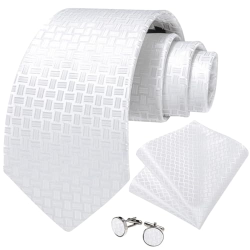 Set de corbata de seda a cuadros para hombre