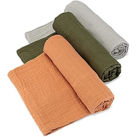 Parker Baby Swaddle Blankets - 3 Pack of 100% Cotton Muslin Swaddle Blankets for Baby Boys and Girls - Unisex/Gender Neutral - Estes Set Cover