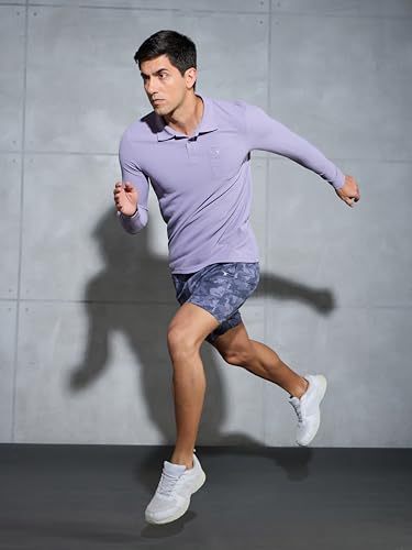 Image of TECHNOSPORT Men's Regular Fit All Over Print Stretchable Shorts with Quick Dry, Anti Odour for Gym, Sports and Regular Use