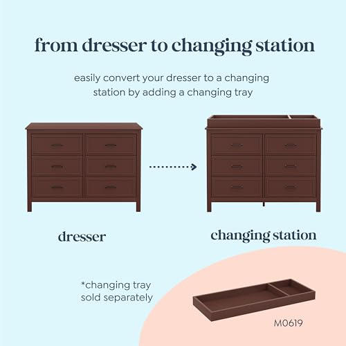 Image of Davinci Charlie 6-Drawer Double Dresser in Crimson, GREENGUARD Gold Certified