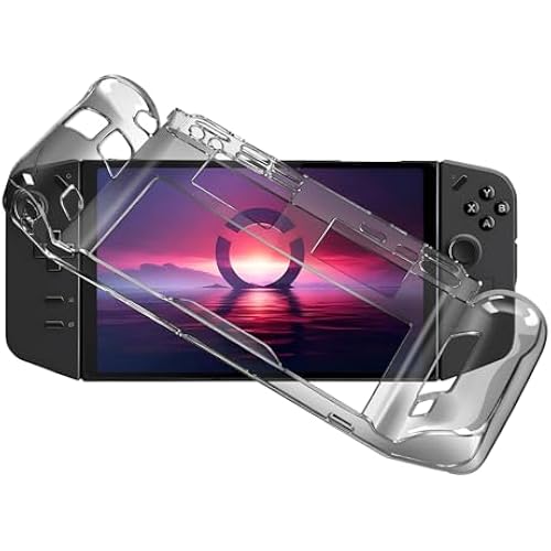 Qoosea for Legion Go Case Ergonomic Grip Soft TPU Shock-Absorption Case Anti-Fingerprint Scratch Resistant Cover for Lenovo Legion Go Gaming Handheld 8.8" 2023 - TransparentBlack
