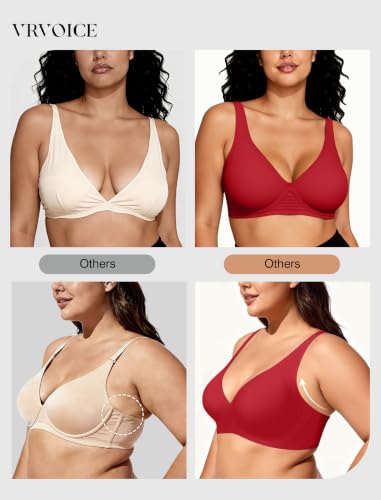 Image of Deep V Jelly Bras for Women Wireless Push Up Bralette Seamless Supportive