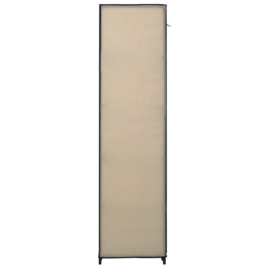 vidaXL Stoffschrank mit Fächern Kleiderstangen Faltschrank Kleiderschrank Campingschrank Garderobe Wohnzimmer Schlafzimmer Keller Creme 150x45x176 cm