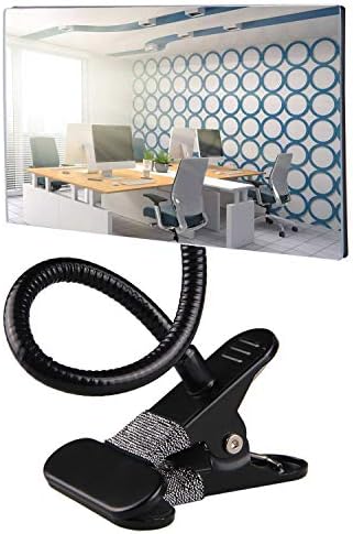 Gosear Security Convex Mirror,Computer Rearview HD Mirror,Clip On Cubicle Mirror for Personal Safety and Security Desk Rear View Monitors or Anywhere (6.69"*2.95"Rectangle)
