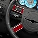 AIRSPEED for Chrysler 300 300C 2005 2006 2007 2008 2009 2010 Car Center Console Steering Wheel Decorative Cover Carbon Fiber Interior Trim, Red, with Button