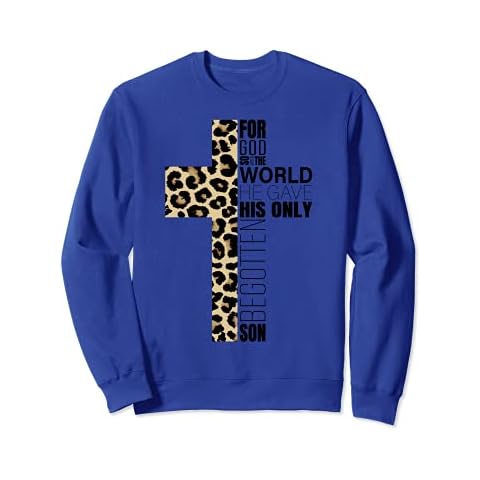 Cheetah Christian Cross Bible Verse Gifts Women Teen Girls Sweatshirt Cover