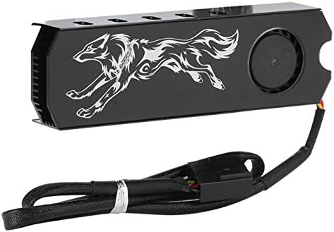 ASHATA M.2 2280 SSD heatsink, 12V Aluminum M.2 Heatsink SSD Cooler with Cooling Fan Supports Speed Regulation, M.2 2280 SSD Heatsink Built-in Cooling Fan